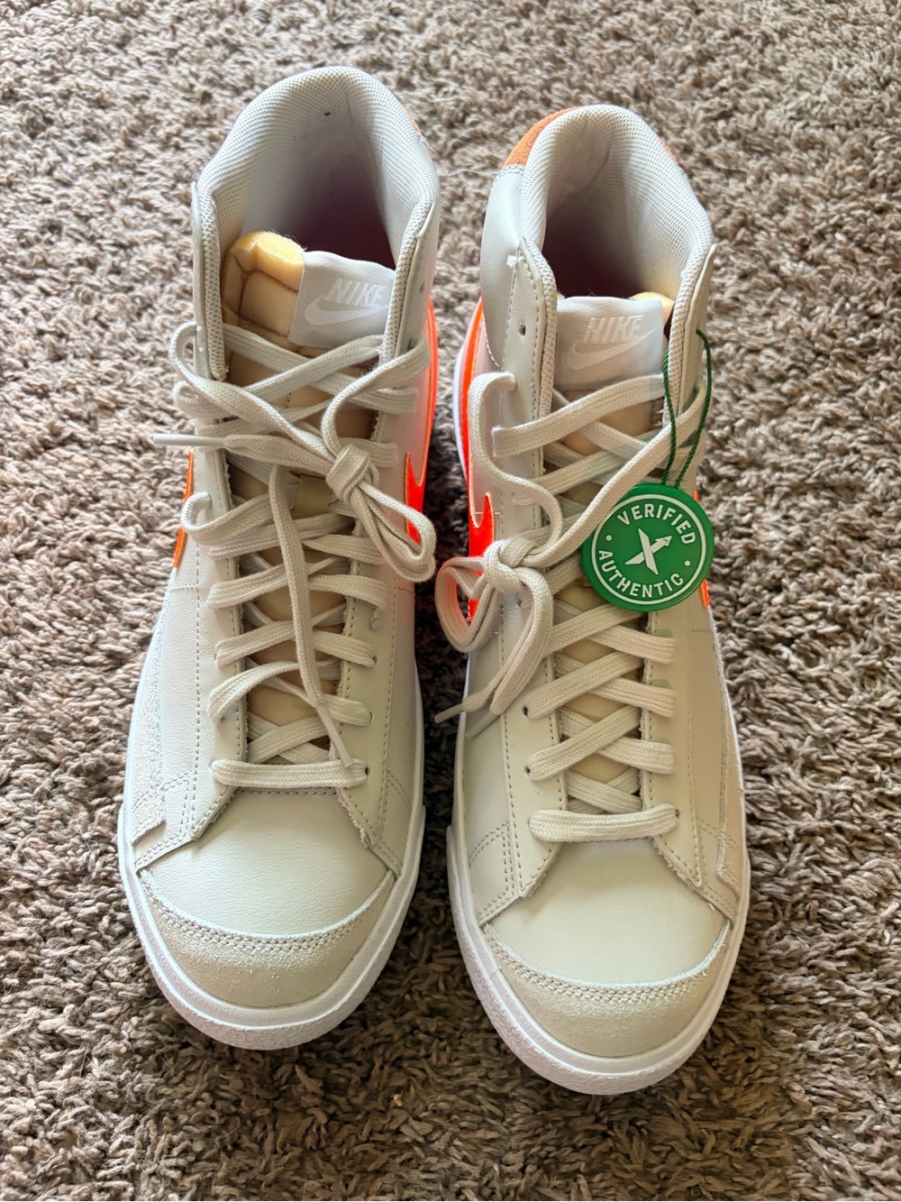 Nike Blazer Mid '77 in Light Bone and Orange